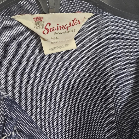 Vintage Swingster Thin Denim Jacket Tolban Calloway Chemical Small Blue - Picture 4 of 6